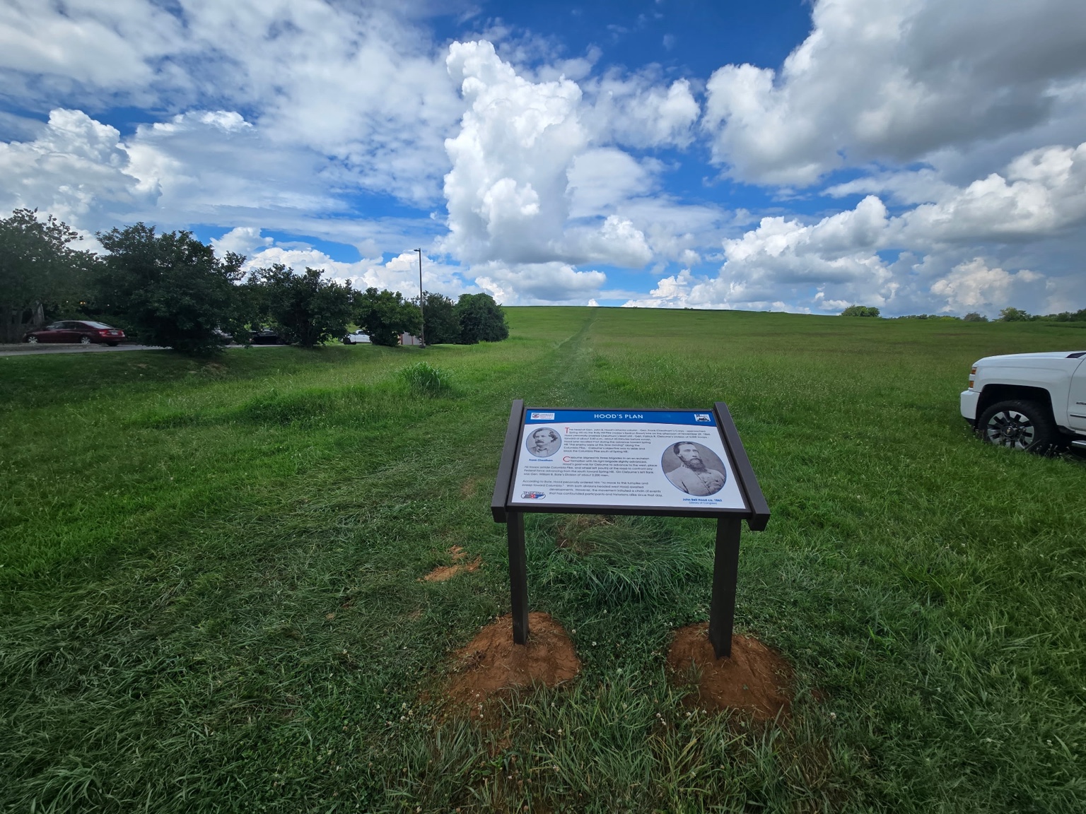 Hood’s Plan interpretive sign installed by Cutting Edge at Spring Hill Battlefield